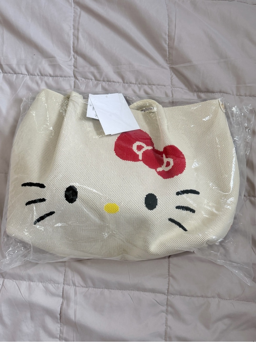 Sanrio Cream Tote Bag with Red Accent